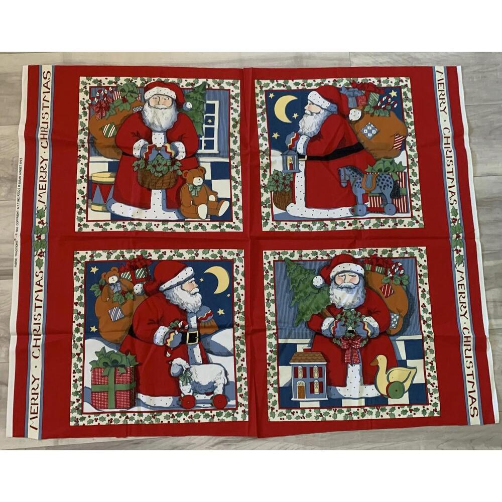 Vintage Susan Winget Christmas Panel Cut Sew Fabric Traditions 1993 SANTA#2021